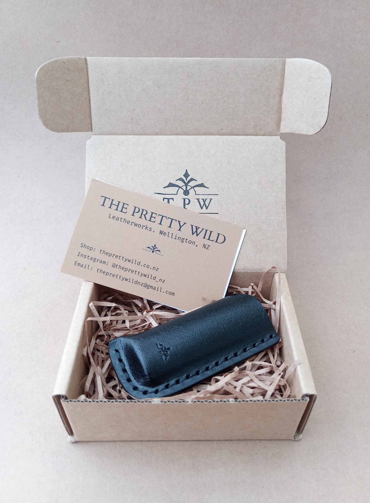 Leather BIC Lighter Sleeve - Black | The Pretty Wild