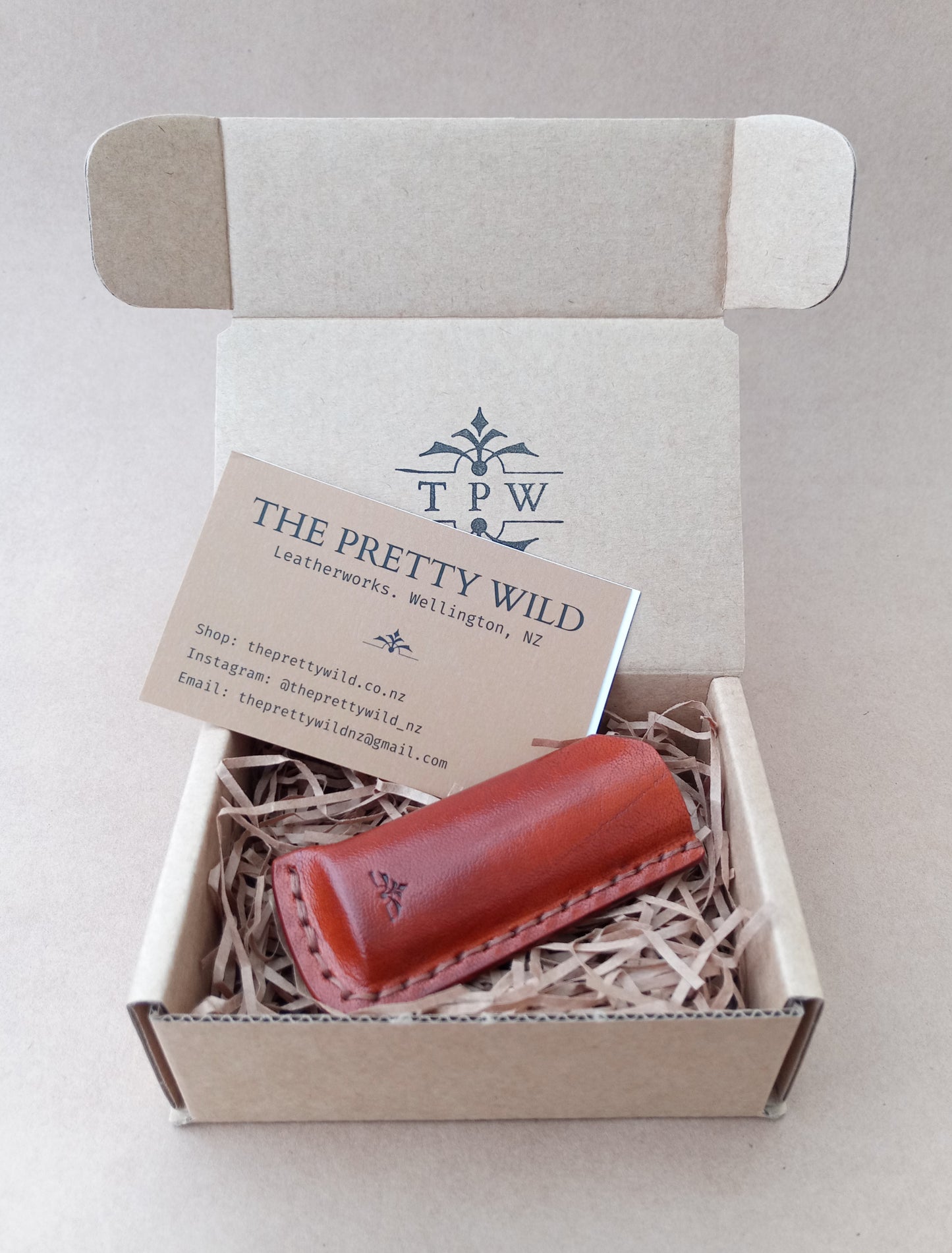 Leather BIC Lighter Sleeve - Acorn Brown | The Pretty Wild