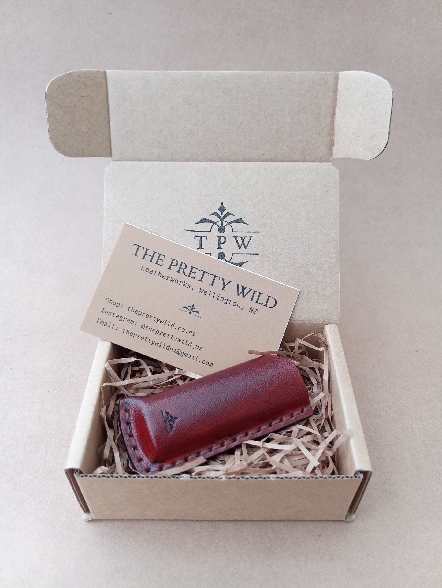 Leather BIC Lighter Sleeve - Fudge Brown | The Pretty Wild