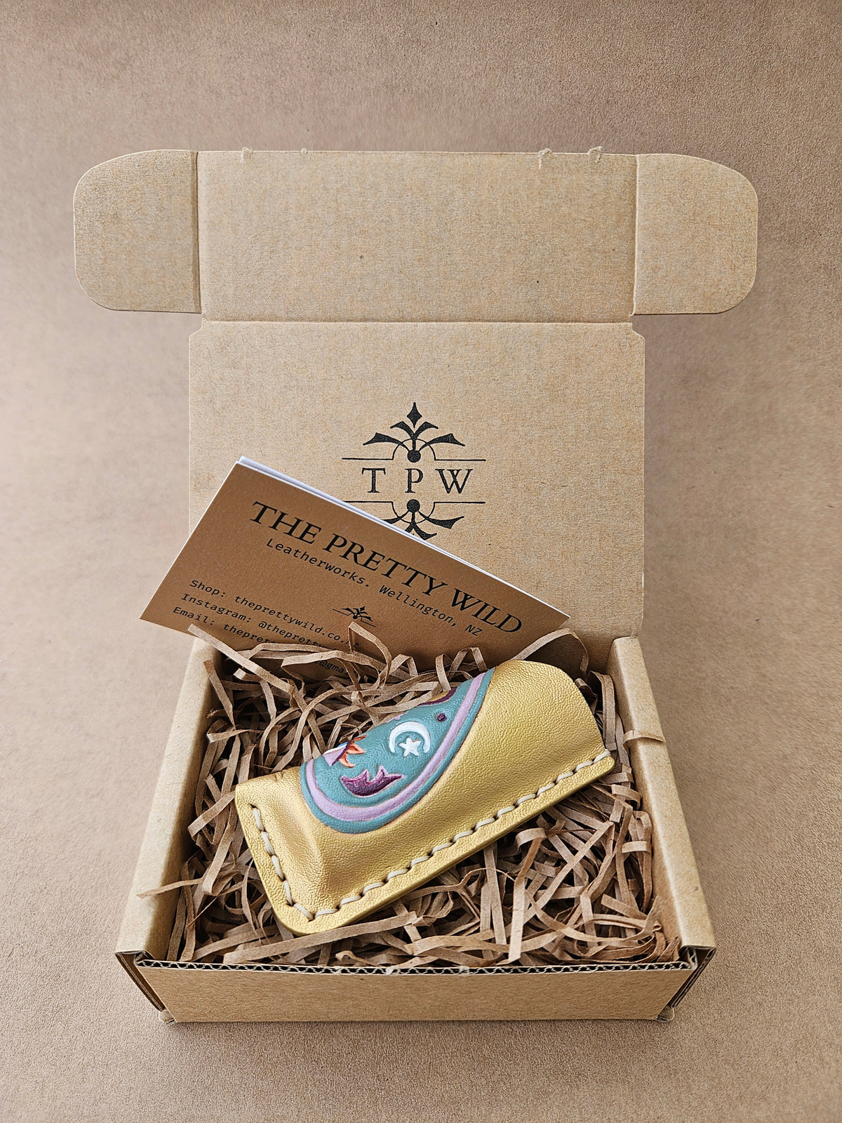 Leather Lighter Sleeve | Planchette on Gold