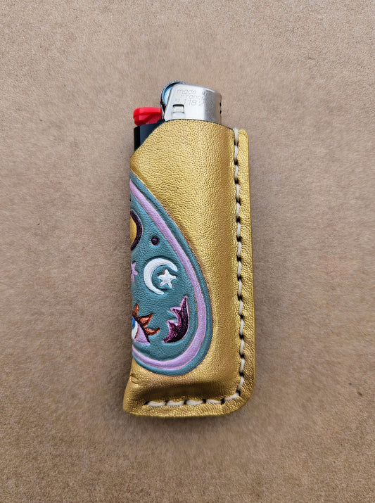 Leather Lighter Sleeve | Planchette on Gold