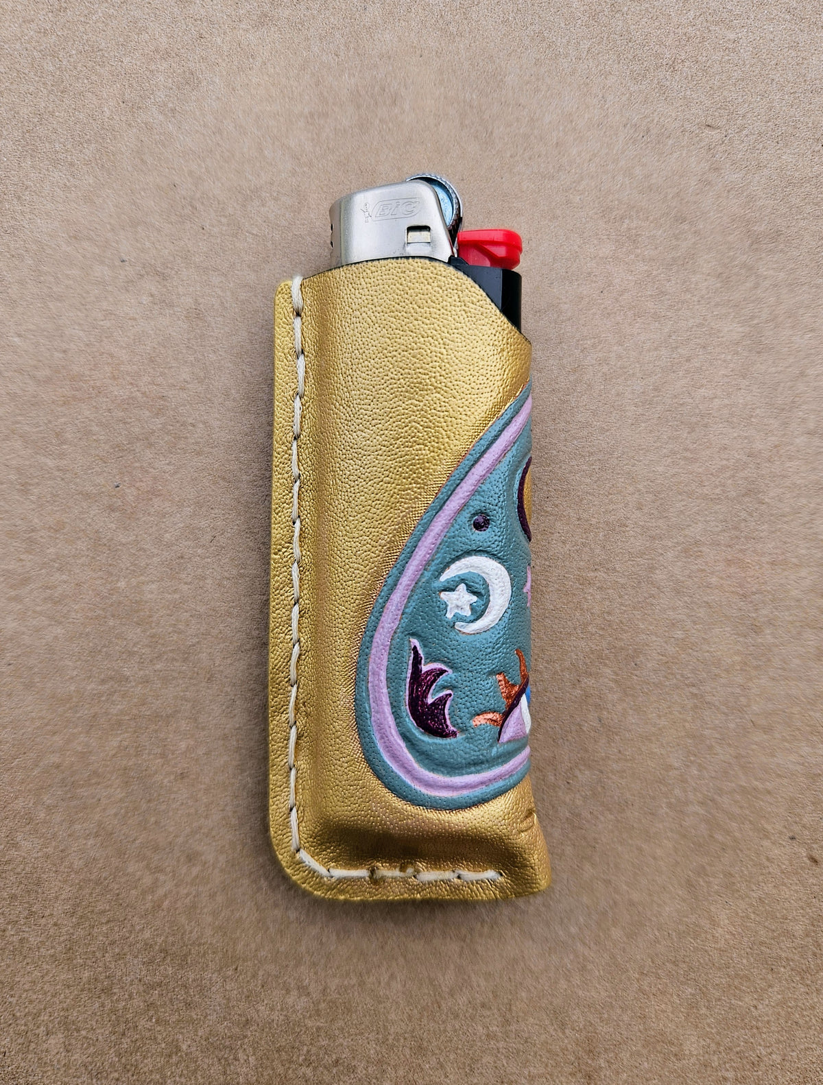 Leather Lighter Sleeve | Planchette on Gold